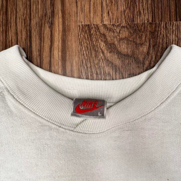 Vintage 80’s Nike Born To Run/Walk Bruce Springsteen White Crewneck Sweatshirt L - Picture 3 of 8